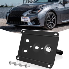 License Plate Holder Front License Plate Bracket No Drill Tow Hook Mount Anti-Theft License Plate Frame Compatible with Lexus ISF RC200t RC250 RC300 RC350 RC-F GS350 GS460 GS450h RX LS etc