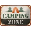 DekoNo7 Tin Sign 18 x 12 cm Camping Zone