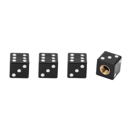 A ABSOPRO Tire Valve Stem Caps 15x15MM Car Wheel Valve Cap ABS Black Dice Shape for Car Bike Motorcycle Truck Anti Crash Tyre Valve Stem Cover Valve Dust Cap Tire Valve Cap 4 Pcs