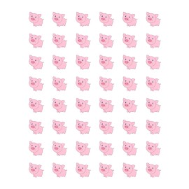 handmade 48 CUTE PIG ENVELOPE SEALS LABELS STICKERS 1.2" ROUND