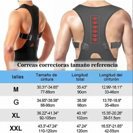Faja Lumbar Corrector Postura Ajustable Thorcico Magntica -
