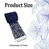 10 Yards Navy Blue Floral Stretch Lace Trim, 3 Inch