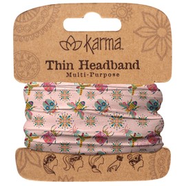 Karma Bugs Headband for Women - Thin - Fabric Headband and Stretchy Hair Scarf
