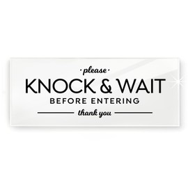 Reilly Originals 2x5 Inch Knock and Wait Before Entering Sign ~ Ready to Stick ~ Premium, Durable