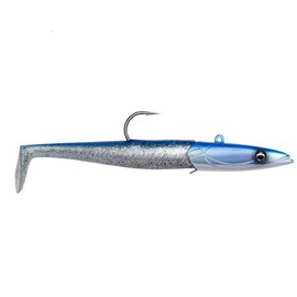Savage Gear Sandeel 20 cm – 2 Rubber Fish + 1 Jig Hook, Weight: 265 g, Colour: Blue Silver UV