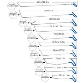 WHDZ Paintless Dent Repair Rods Set 24 Pcs Auto Body Dent Removal Tool Repair Line Board Dent Hammer for Hail Repair