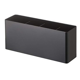 Yamazaki 4845 Magnetic Storage Box, Tower, Wide, Black, Approx. W 9.6 x D 2.8 x H 4.1 inches (24.5 x 7.2 x 10.5 cm), Tower Small Storage, Includes Dividers and Hooks