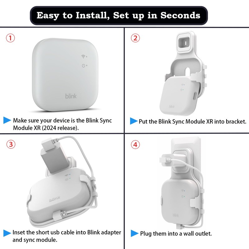 Outlet Wall Mount for Blink Sync Module XR, Space Saving