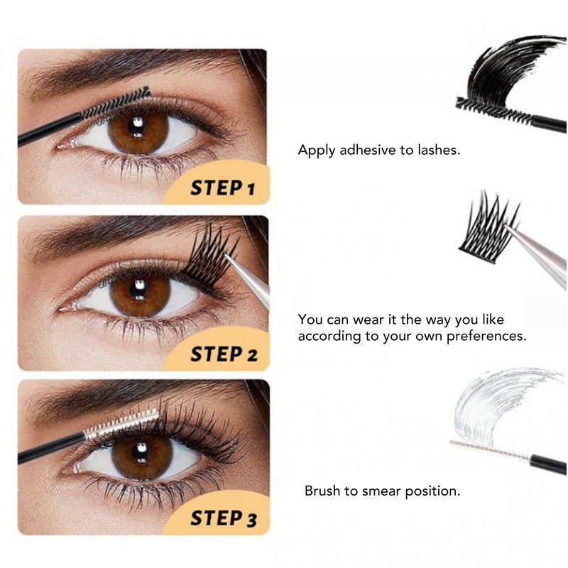 DIY Lash Extension Kit 240pcs Individual Eyelash 9‑16mm Clusters Eyelash