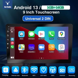CFRIATO 9" Android 13 CarPlay Double 2 DIN Car Stereo FM/RDS Head Unit Touch Screen GPS