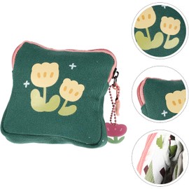 EXCEART Bolsa De Almacenamiento Para Toallas Sanitarias Con Diseño De Flores Bolsa Cuadrada Para Período Para Estudiantes Y Uso Exterior Práctica Y Ligera