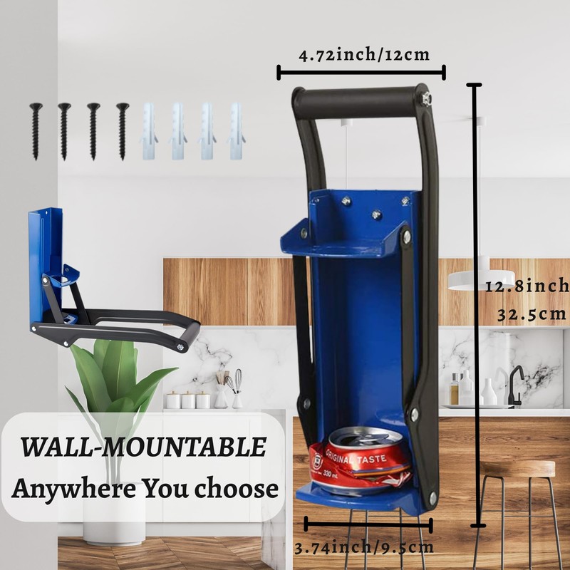 Environet Can Crusher - Wall-Mounted Aluminum Can Crusher, Crushes 8-16oz