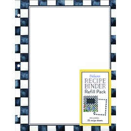 Deluxe Recipe Binder Refill Pack - Favorite Recipes (Hydrangea): 25 Sheets for 3-Ring Binders