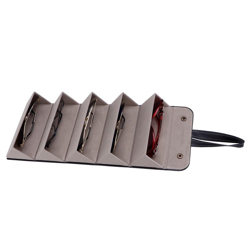 5‑Slot Travel Sunglasses Organizer Eyeglasses Storage Case Box Hanging Glasses
