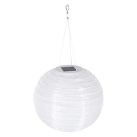 Meisax Pack of 2 Lanterns Solar Outdoor, 25 cm Lanterns, Outdoor Weatherproof Nylon, Decorative Round Hanging Solar Lights for Garden, Yard, Wedding, Birthday Party, Garden Solar Lanterns Lighting, Warm White