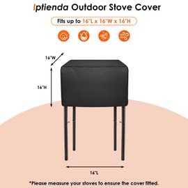 Iptienda Stove Cover for VIVOHOME Single Burner Propane Gas Stove, 16inch Outdoor Stove Covers Waterproof Heavy Duty for Camping Cooking Stoves-16 L x 16" W x 16" H