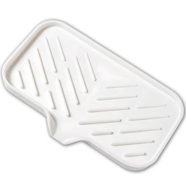 NIXNEHC Silicone Bathroom Soap Dishes, Sponge Holder for Kitchen Sink, Shower Soap Holder with Drain,with Non-Slip Grid-Organizer,Perfect for Dispenser,Scrubber,Bottle,Sponge,Cup on Sink or Counter