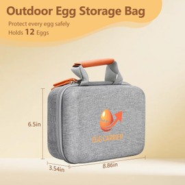 HYLCWTH 12 Slots Outdoor Egg Containers With Lid, Reusable Egg Cartons With Handle, Shockproof Storage Egg Carrier For Party Picnic Travel, Portable Holder Protection Egg Box
