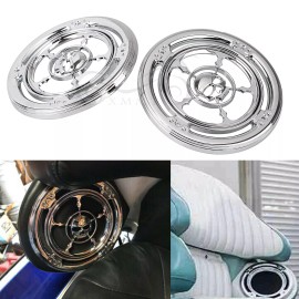 Unbranded Rear Chrome Speaker Trim Grill Cover Set For Harley Touring Electra Street Glide