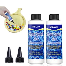 OOTDATR Mosaic Glue, 2 Pack 60ml Waterproof Adhesive for DIY Crafts – Non-Toxic, Clear Drying, No Drip, for Glass, Ceramic, Wood, Plastic, Indoor & Outdoor Use