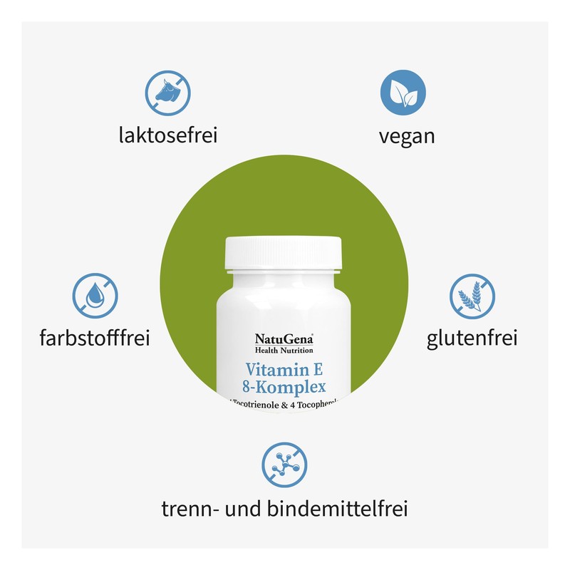 NatuGena Vitamin E 8-Komplex, 4 Tocotrienole, 4 Tocopherole, 8 Vitamin