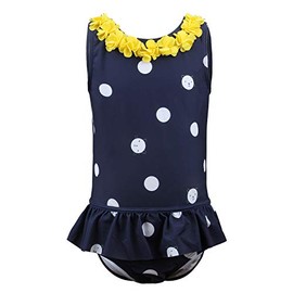 Julysand Babys 20G052 - Bañador de una sola pieza, diseño de flores, Impresión a escala, 5-6X