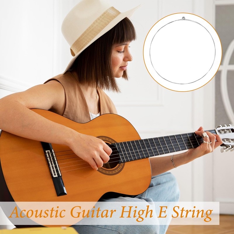 LXUEJIE 10 Pack Acoustic Guitar High E Strings, Light Tension
