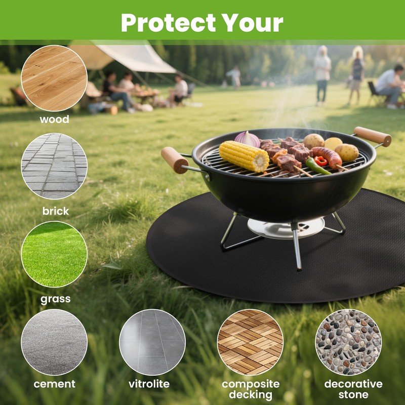 48" Fire Pit Mat for Solo Stove Bonfire, Round Under