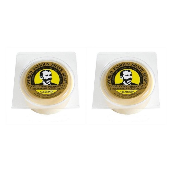 Col. Conk Almond Glycerine Shave Soap 2.25 oz (Pack of 2)