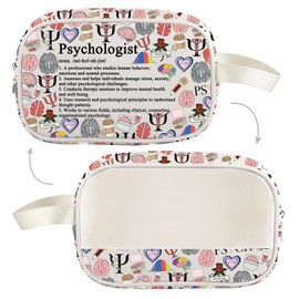 UJIMS Psychotherapist Gift Psychologist Toiletry Cosmetic Bags Psychological Counselor Gift Mental Health Therapist Gifts (PsychologistMbag)