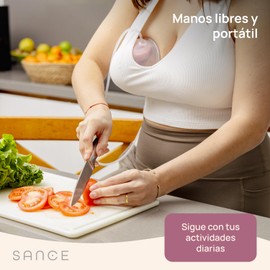 SANCE Extractor de Leche Electrico Manos Libres Doble - Saca Leche Portatil e Inalambrico - Gran Capacidad de Succión
