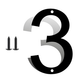 5 Inch Metal House Numbers, Metal Address Numbers and Letters, Black Door Mailbox Number, House Address Letter and Number for Office Home Farm Outside (Alloy number 3)