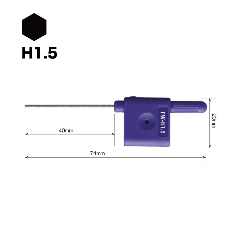 VESSEL Flag Handle Screwdriver Hexagon 1.5mm Opposite Side FW-H1.5 1