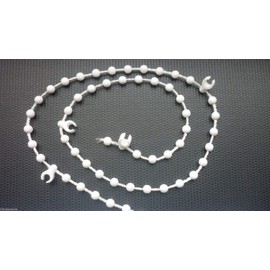 White Bottom Chain for 127mm/5" Vertical Blinds - 600 clips