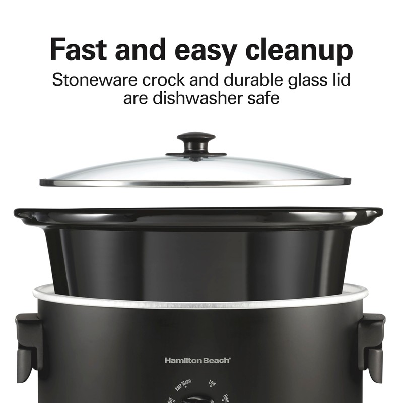 Hamilton Beach 7 Quart Slow Cooker with Space-Saving Folding Handles,