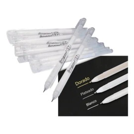 12 Plumas Bolígrafos Lapiceros De Tinta Blanca Gel 3 Colors