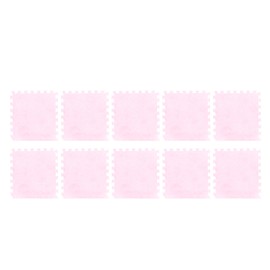 10pcs Plush Foam Floor Mat Prevent Slip Cuttable Thickened Interlocking Carpet Tiles for Bedroom Pink