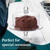 Libbey Selene Glass Cake Stand with Dome Lid, Elegant Curved
