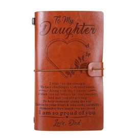 SagaSave Graduation Birthday Gifts, For Dad From Daughter Son, Leather Diarybook Presents 100 Pages Notebook Travel Journal For Christmas, Father’s Day Gifts (Type4)