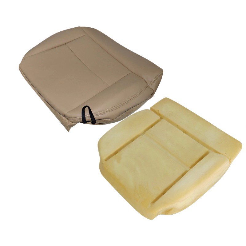 Ford Leather Driver Bottom Seat Cover Beige W/ Foam Cushion
