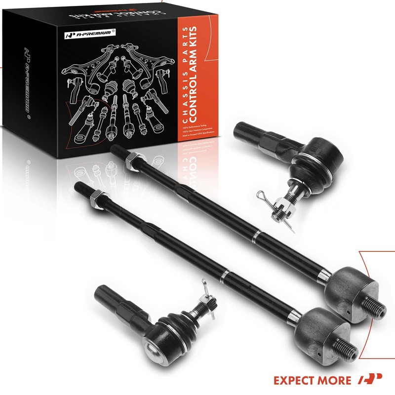 A-Premium Set of 4, Front Inner & Outer Tie Rod