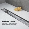 48 Inch Offset Linear Shower Drain, Brushed 304 Stainless Steel