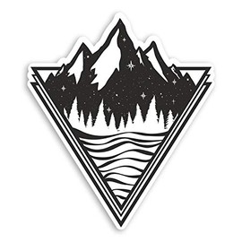 2 x 10cm Abstract Mountain Vinyl Stickers - Space Skiing Sticker Luggage #20645 (10cm Tall)