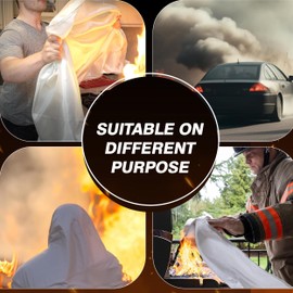 A2Z DISTRIBUTION 40”x40” Fire Blanket for Home and Kitchen, Emergency Fire Extinguisher Blanket, High Heat Resistant Fire Suppression for Home Safety Kitchen, and Camping (4)
