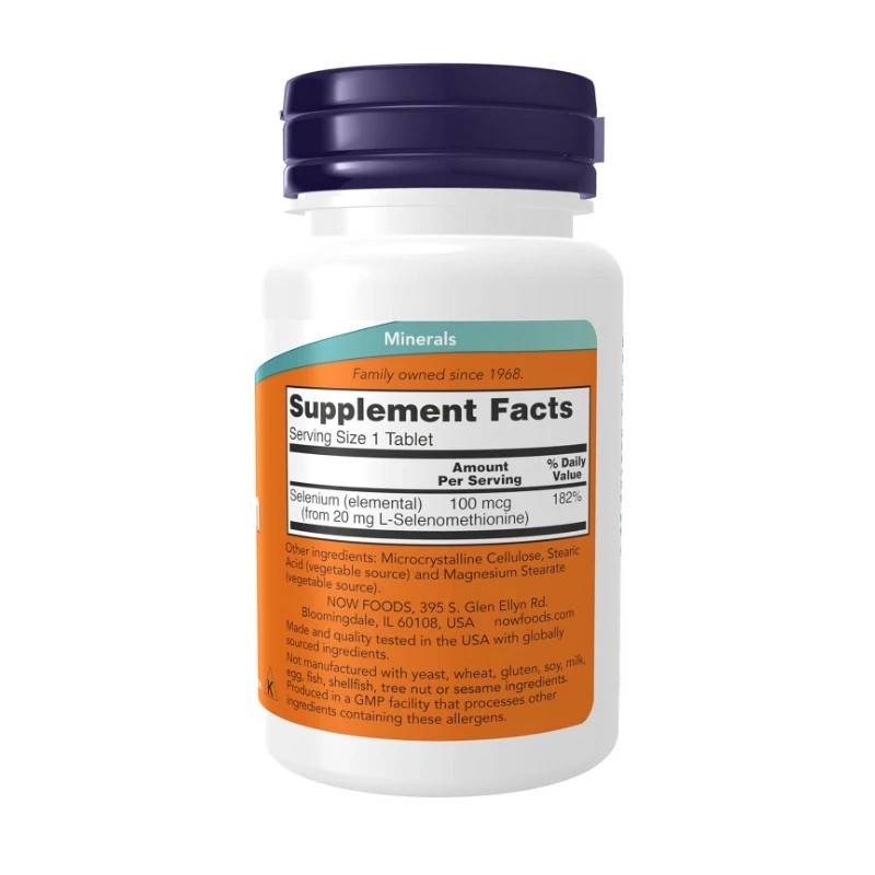 NOW Supplements, Selenium (L-Selenomethi<wbr/>onine) 100 mcg, Essential Mineral*, 100
