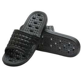COZYAREA Shower Shoes Quick Dry Non-Slip Bathroom Slippers for Men Women Dorm Home Slides Black Size 8.5-9 Women/7.5-8 Men