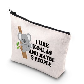 PLITI Koala Makeup Bag Funny Koala Gift for Women Koala Lover Gift I Like Koalas and Maybe 3 People Animal Travel Pouch(I Like KoalasU)