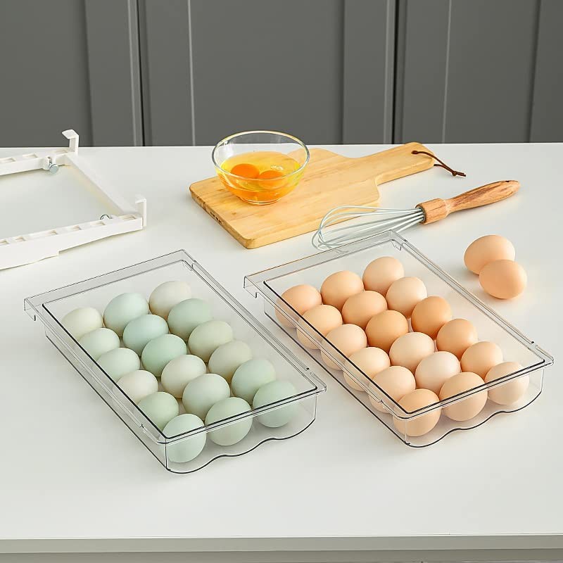 Fridge Egg Drawer Organizer Holder Trays for Refrigerator Egg Container