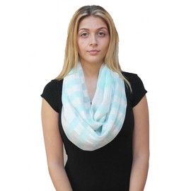 Demyrs Women's Metallic Stripe Fashion Infinity Scarf One Size Mint