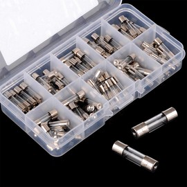 VEGET 100pcs Fast-Blow Glass Fuses Assorted Kit 10 Values Amp 5x20mm 250V 0.2 0.5 1 2 3 5 8 10 15 20A Quick Blow Tube Fuses Replacement for Car Truck Motorcycles SUV Boats with Plastic Box